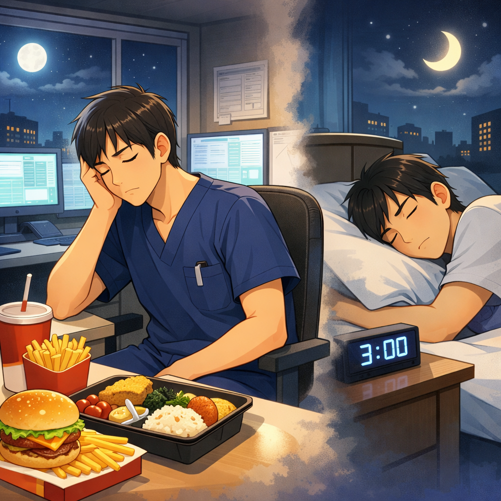 夜勤専従で太る原因は食事か睡眠か振り返ってわかった答え？