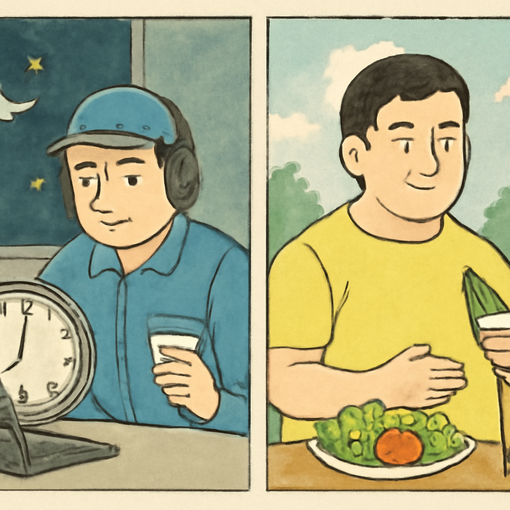 夜勤専従で体重が増えた人の習慣を比較して見えたことは何か?